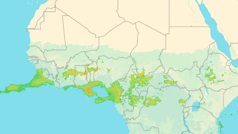 Opady weather map