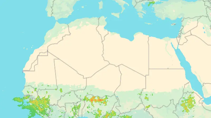 Nedbør weather map