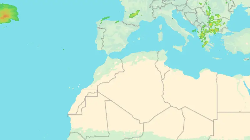 Precipitation weather map