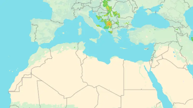 Precipitation weather map