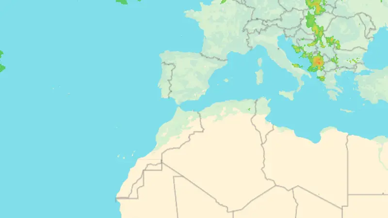 Precipitation weather map
