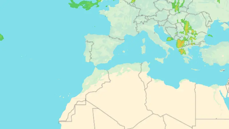 Opady weather map