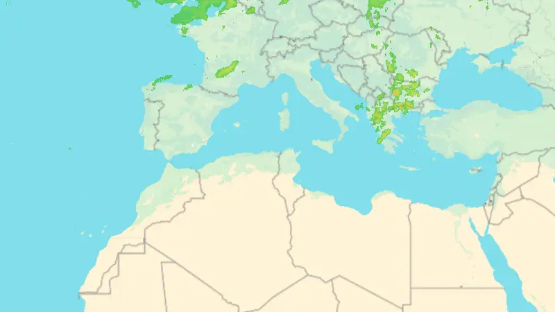 Precipitation weather map