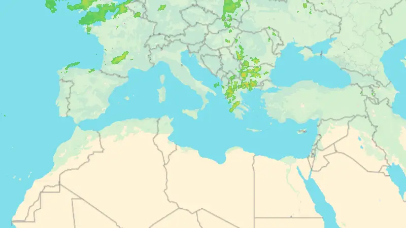Precipitation weather map