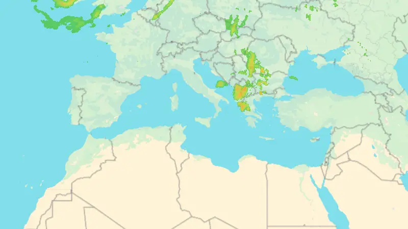Precipitation weather map