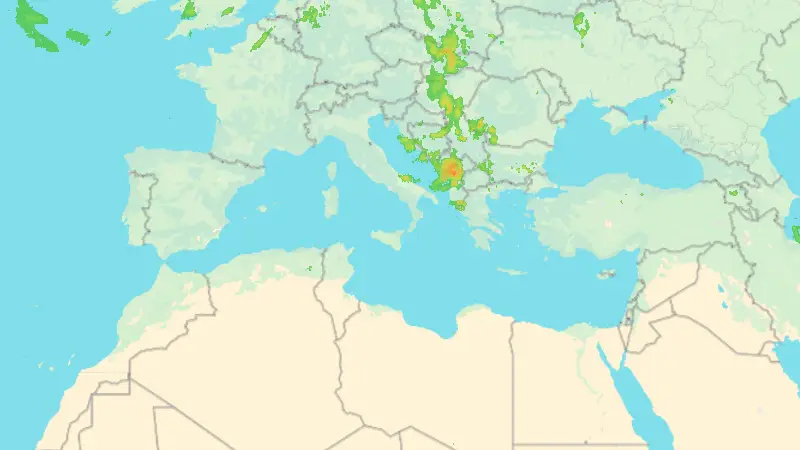 Precipitation weather map