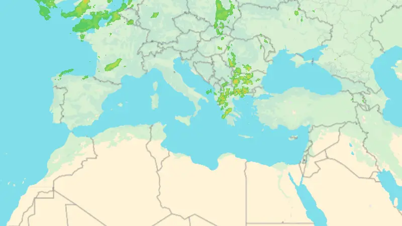 Precipitation weather map