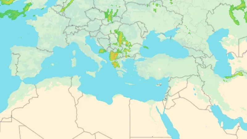 Βροχόπτωση weather map