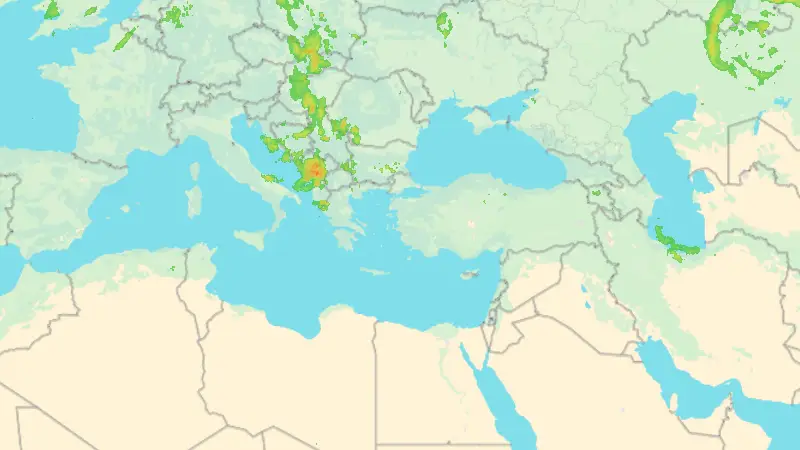 Βροχόπτωση weather map