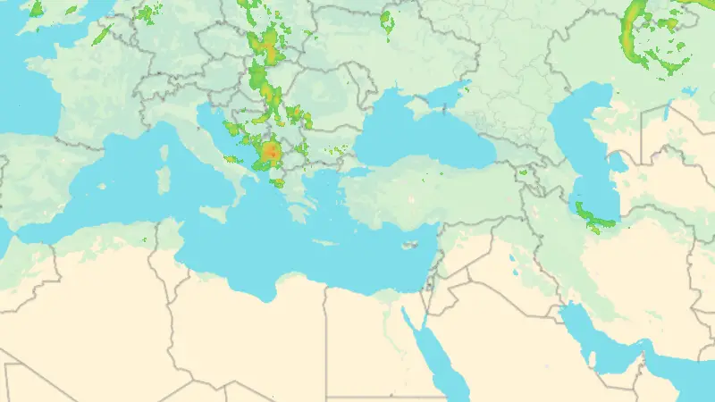 Βροχόπτωση weather map
