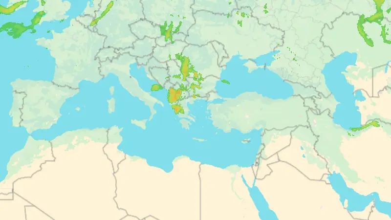 Βροχόπτωση weather map