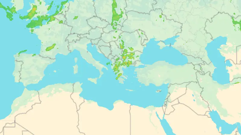 Βροχόπτωση weather map