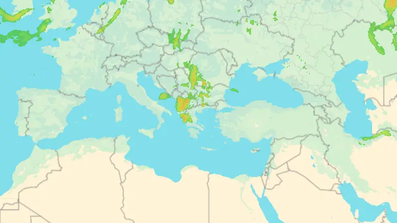 Βροχόπτωση weather map