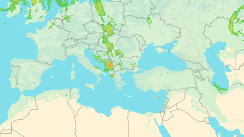 Βροχόπτωση weather map