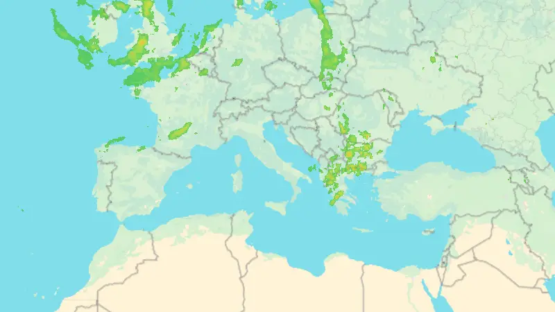 Precipitation weather map