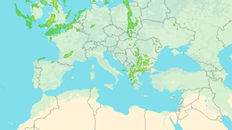 Precipitation weather map