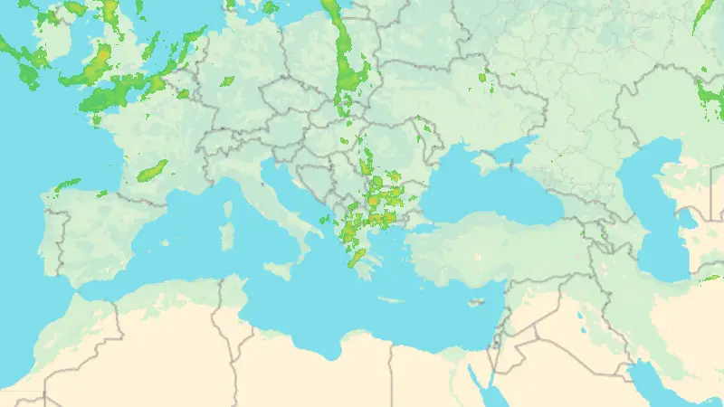 Precipitation weather map