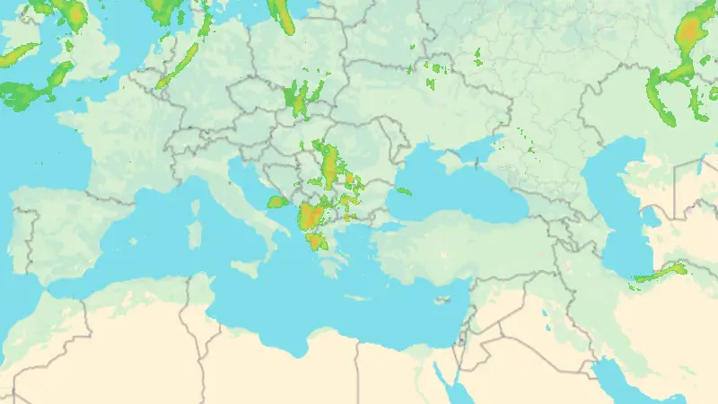 Precipitation weather map