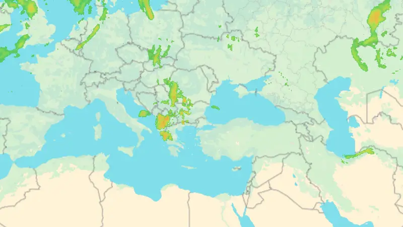 Βροχόπτωση weather map