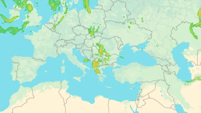 Precipitation weather map