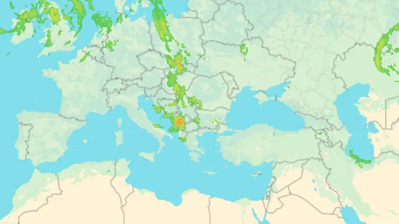 Precipitation weather map