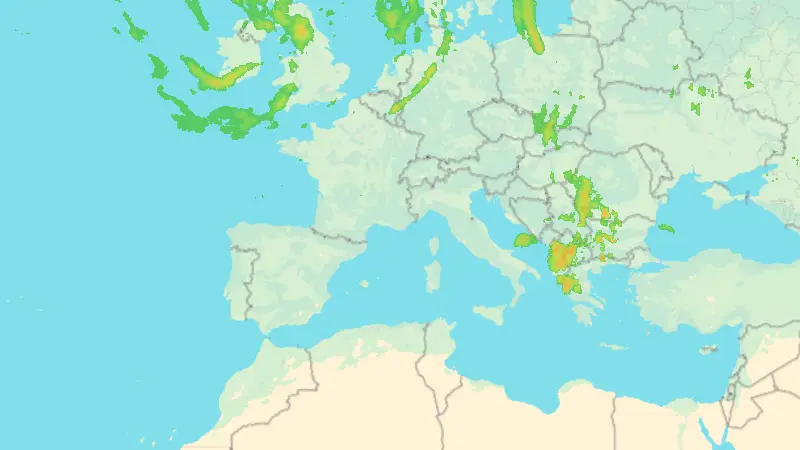 Precipitation weather map