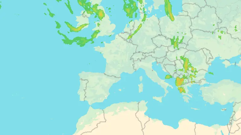 Precipitation weather map