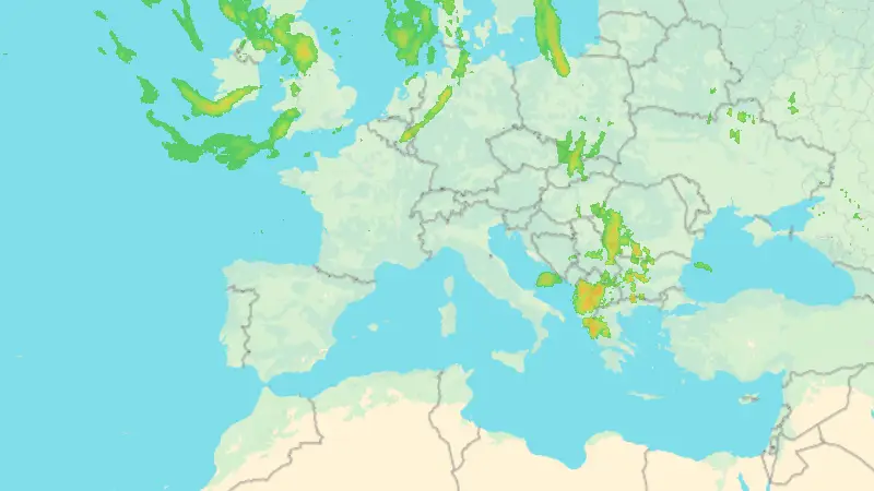 Precipitation weather map