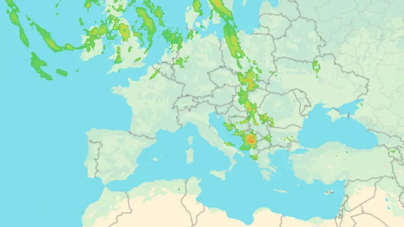 Precipitation weather map