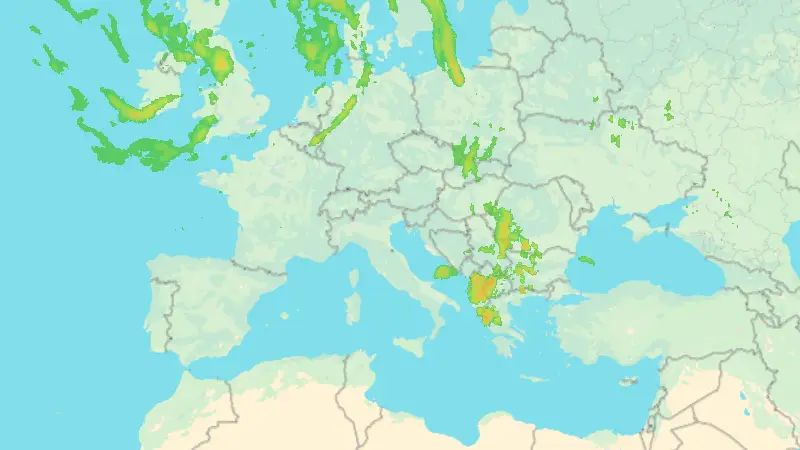 Precipitation weather map