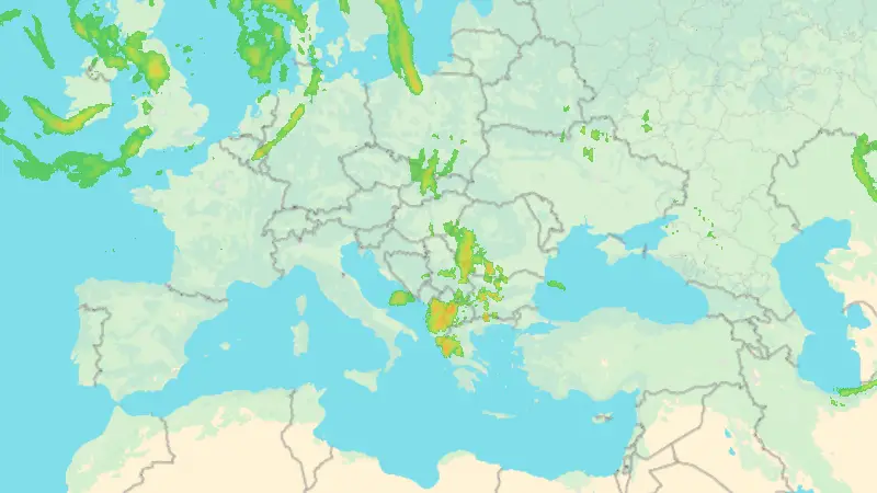 Precipitation weather map
