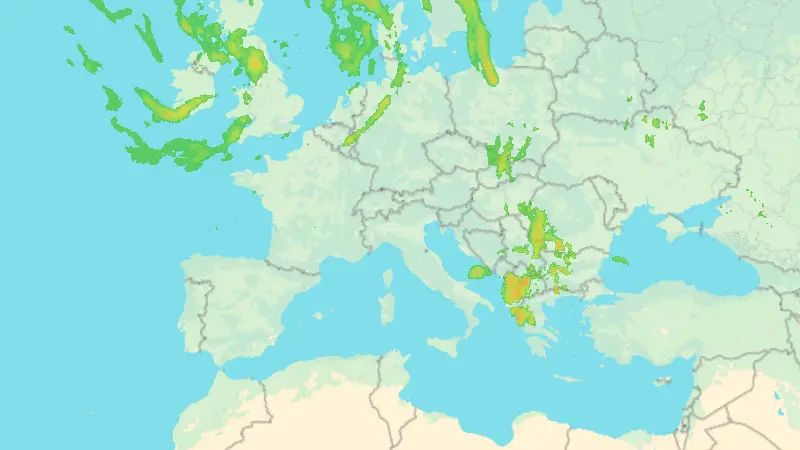 Précipitations weather map