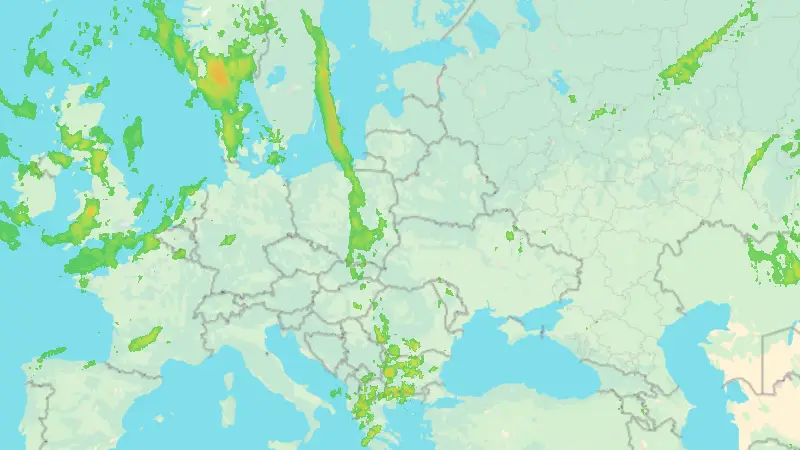 Opady weather map