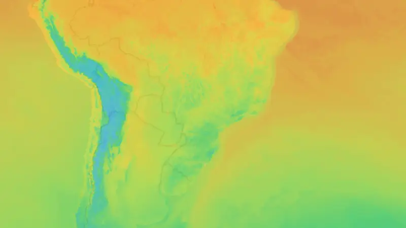 Temperature weather map