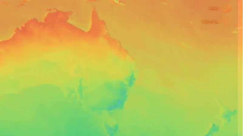 Temperature weather map