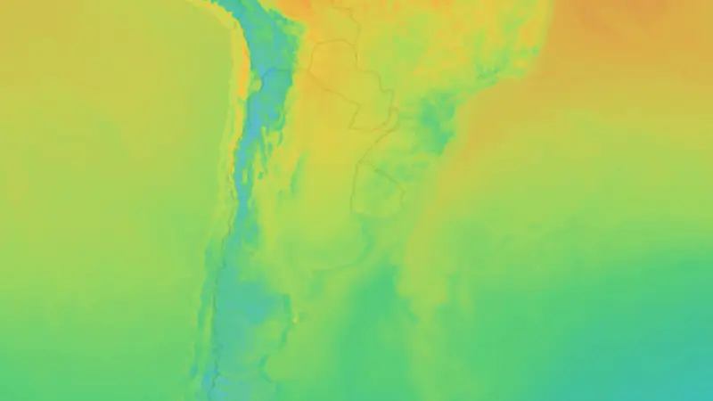 Temperature weather map