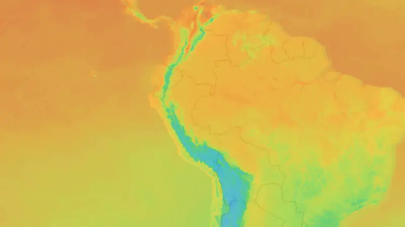 Temperature weather map