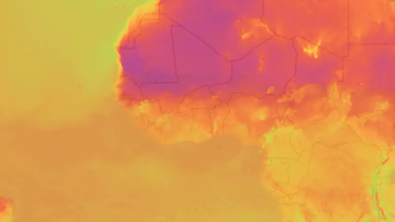 Temperature weather map