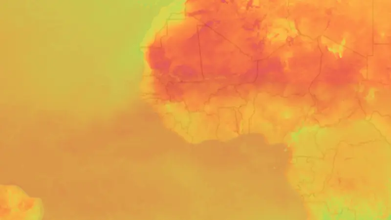 Temperature weather map