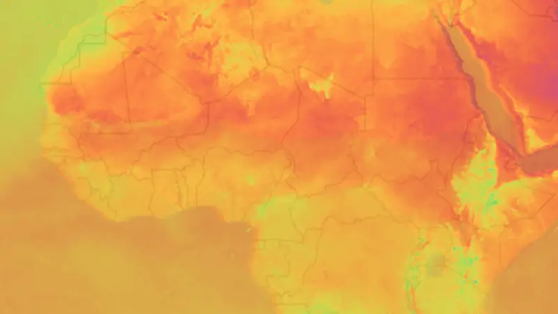 Temperature weather map