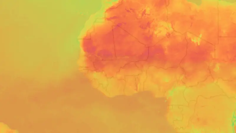 Temperature weather map