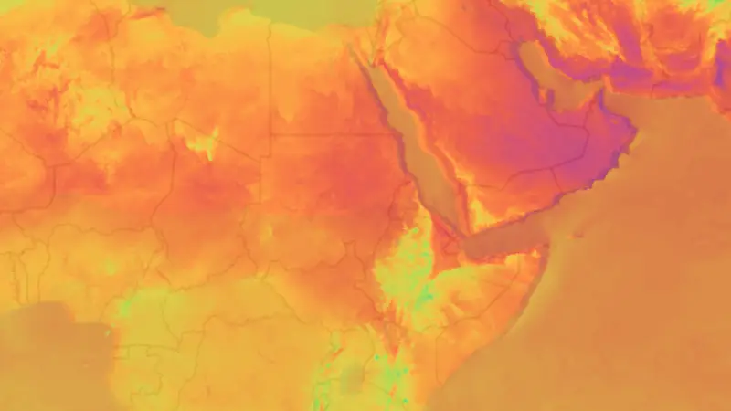 Temperature weather map