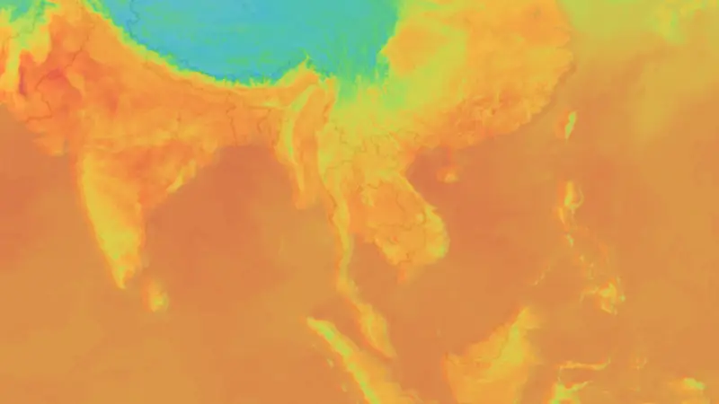 Temperature weather map