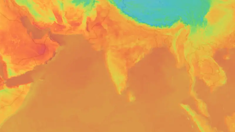 Temperature weather map