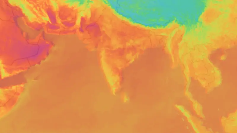 Temperature weather map
