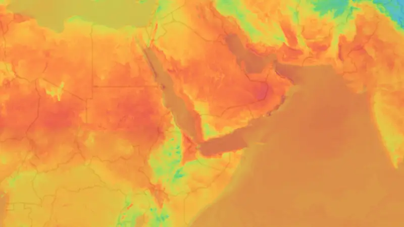 Temperature weather map