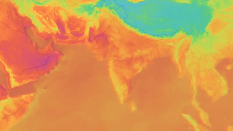 Temperature weather map