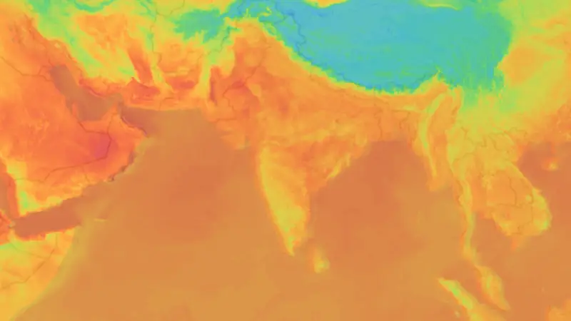 Temperature weather map