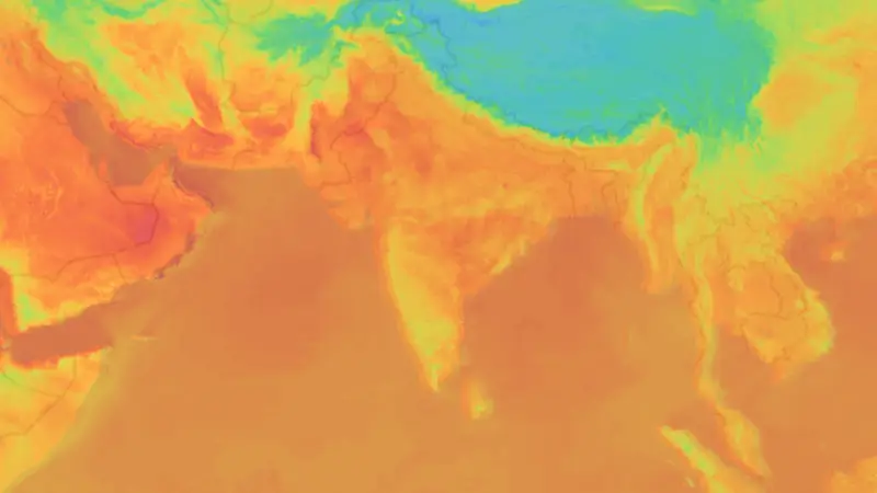 Temperature weather map