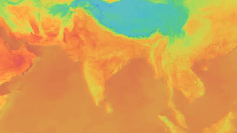Temperature weather map